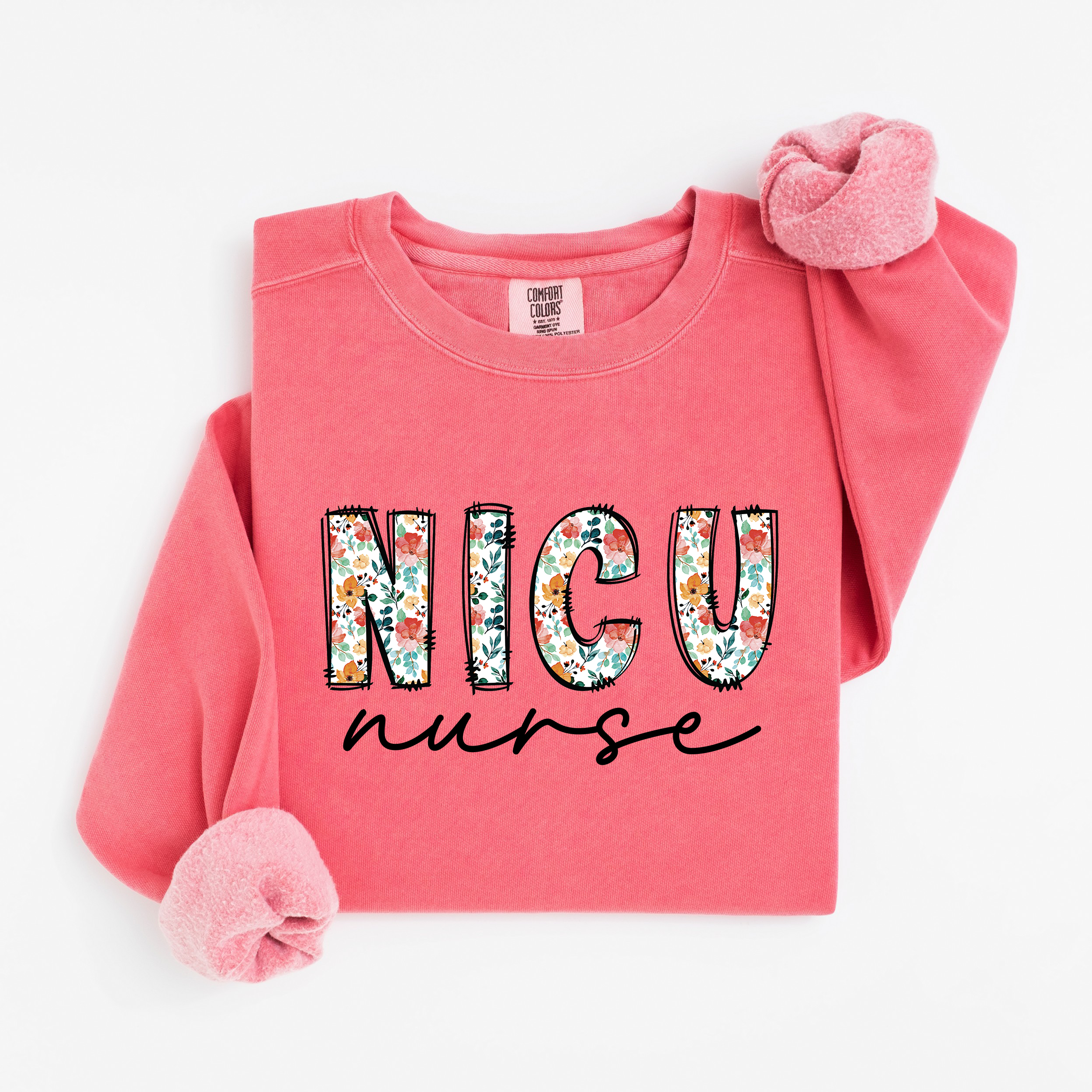 NICU Nurse Floral Sweatshirt