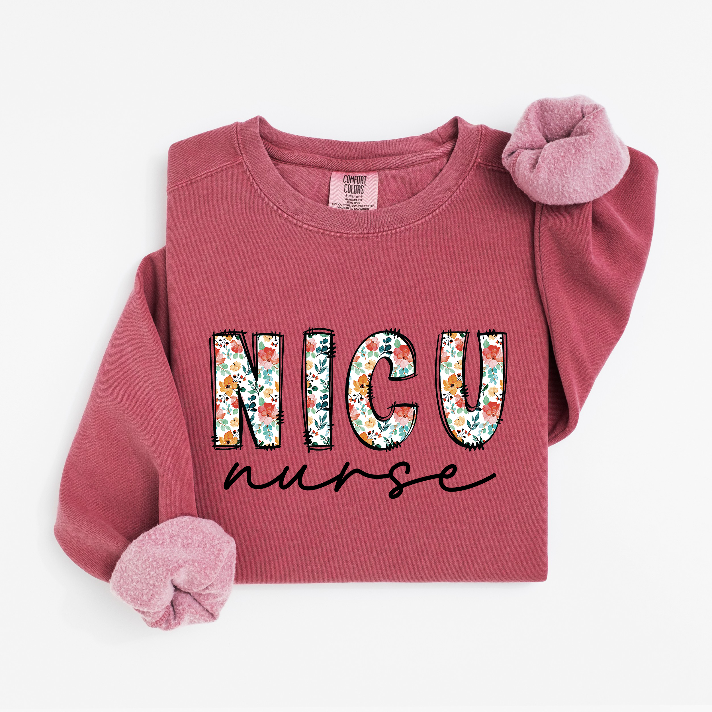 NICU Nurse Floral Sweatshirt