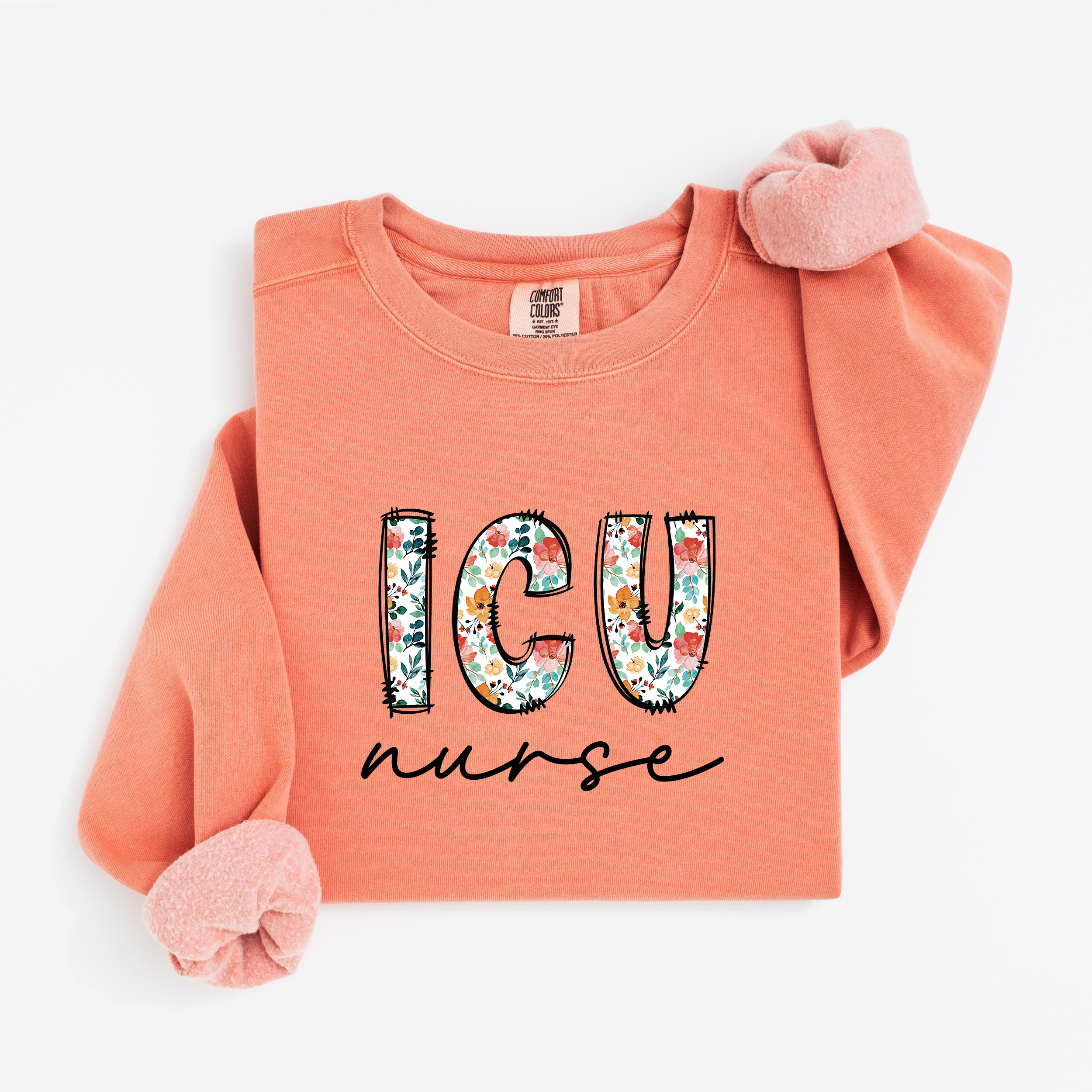 ICU Nurse Floral Sweatshirt