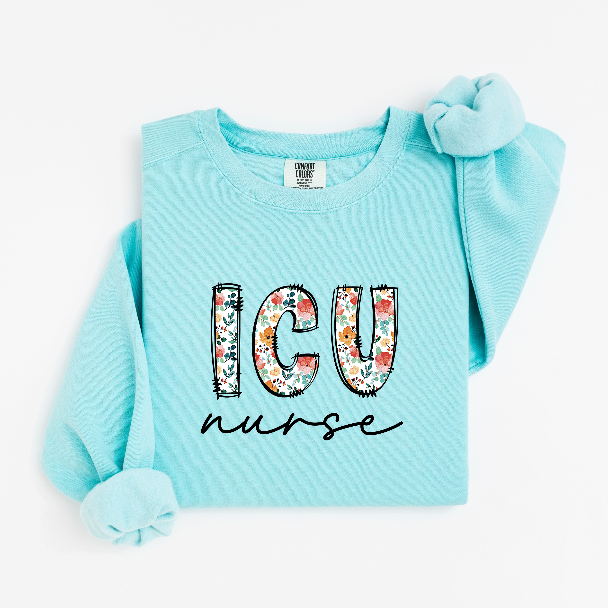 ICU Nurse Floral Sweatshirt