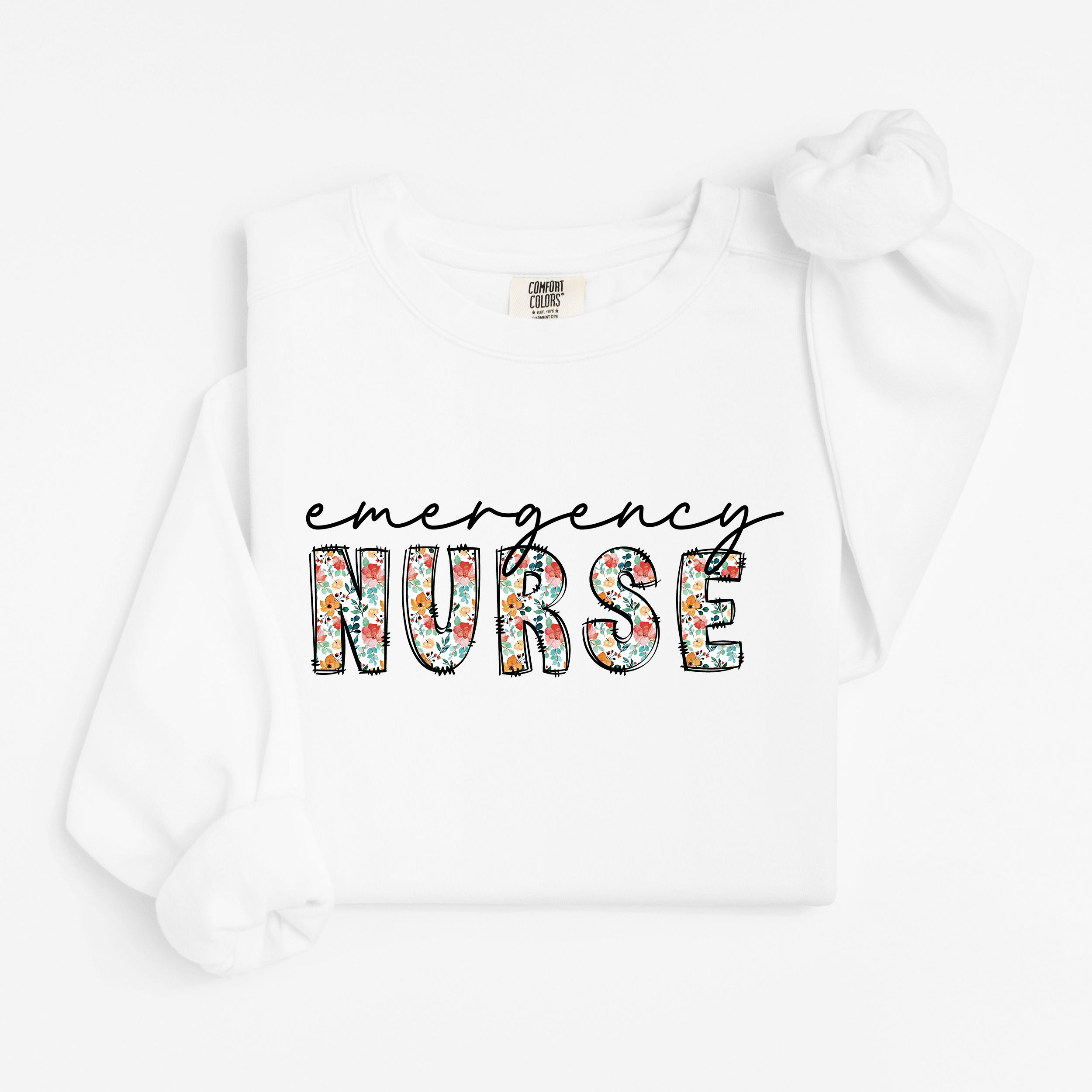 Emergency Nurse Floral Sweatshirt