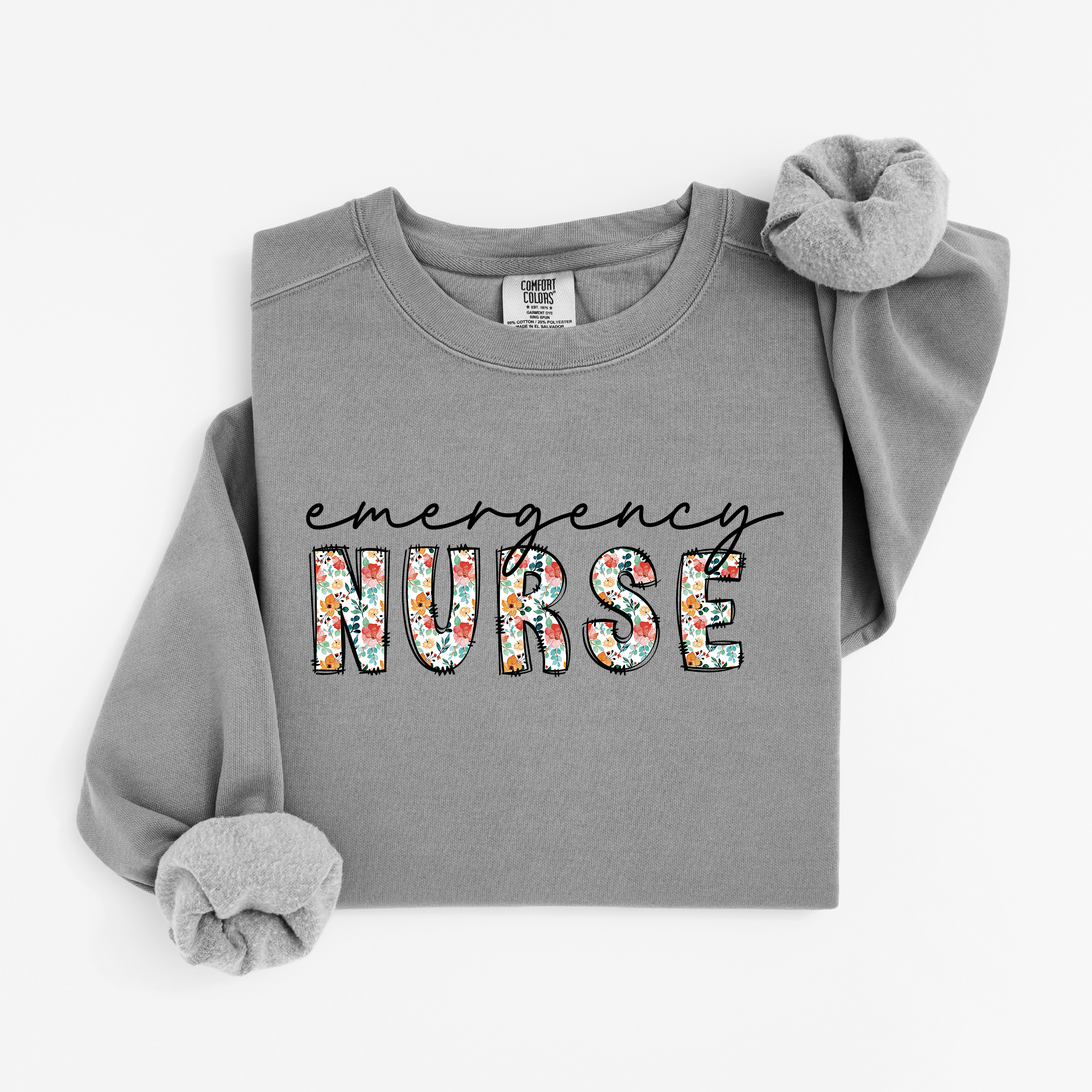 Emergency Nurse Floral Sweatshirt