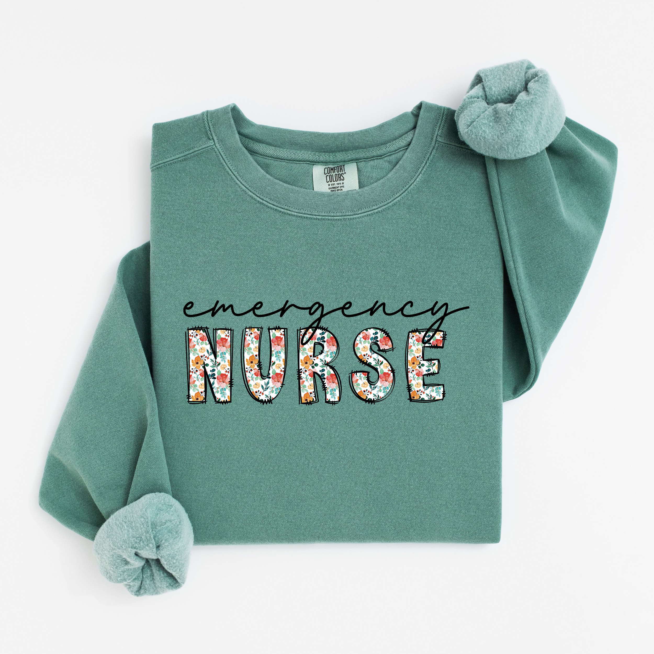 Emergency Nurse Floral Sweatshirt