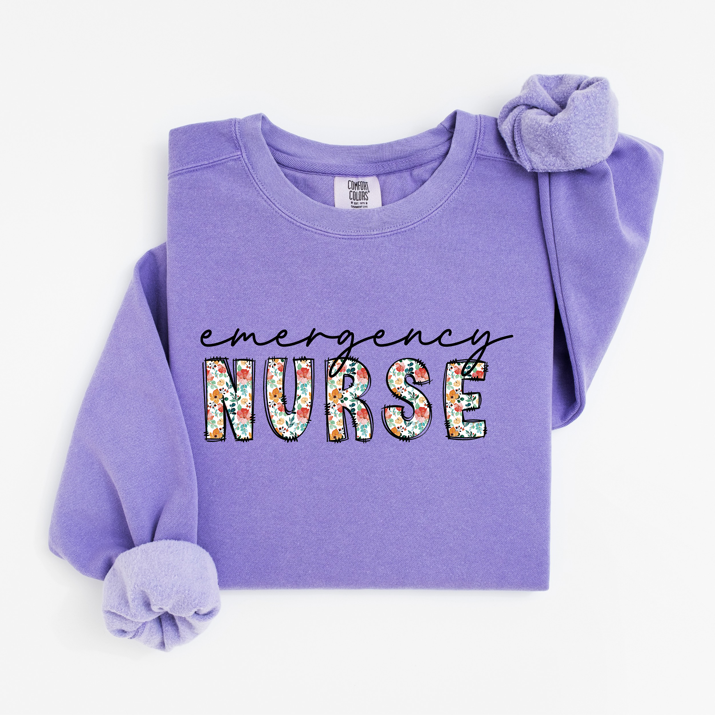 Emergency Nurse Floral Sweatshirt