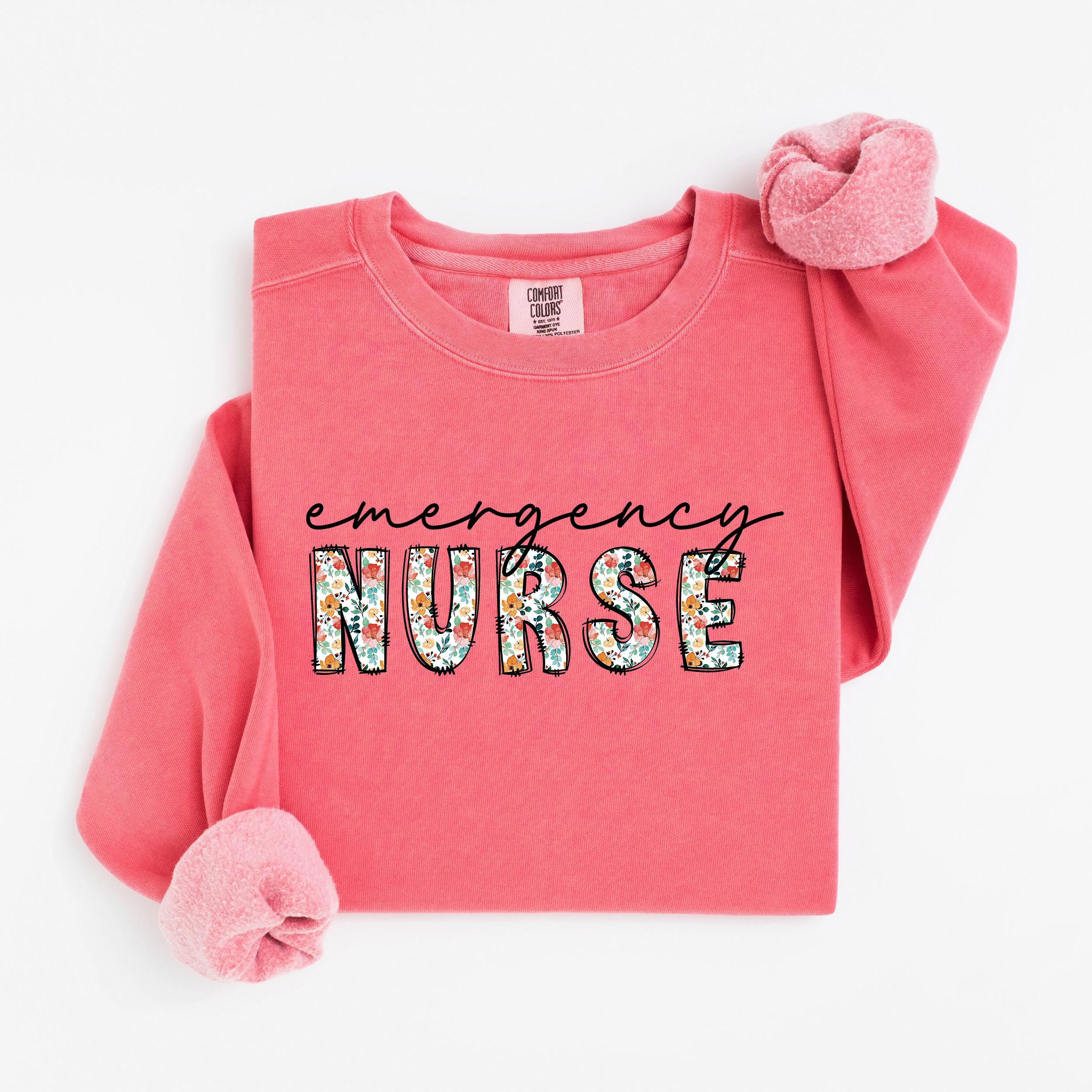 Emergency Nurse Floral Sweatshirt