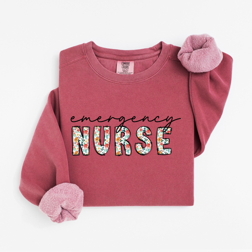 Emergency Nurse Floral Sweatshirt