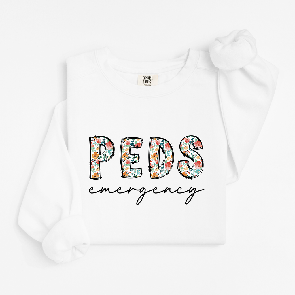 PEDS Emergency Nurse Floral Sweatshirt