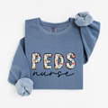 Peds Nurse Floral Crewneck (Black Script)