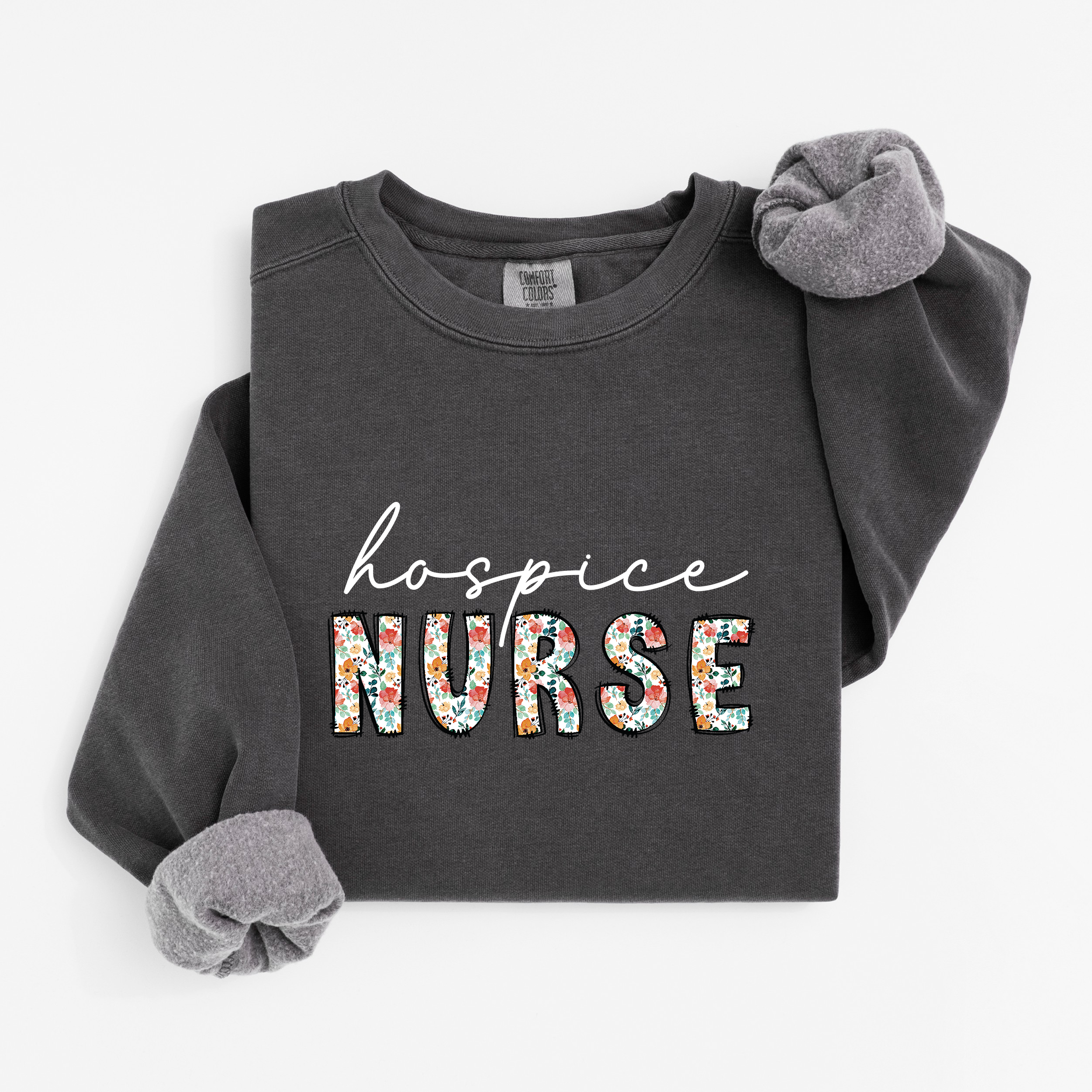 Hospice Nurse Floral Sweatshirt