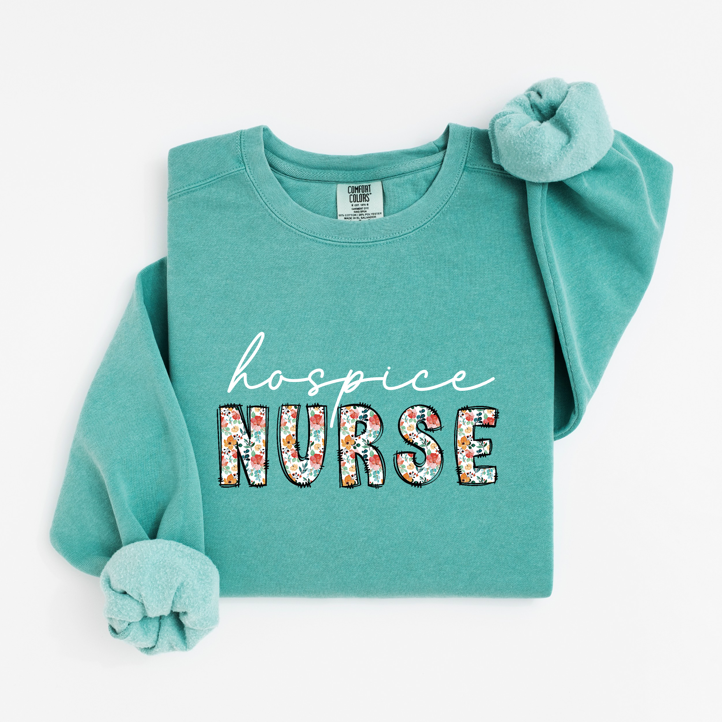 Hospice Nurse Floral Sweatshirt