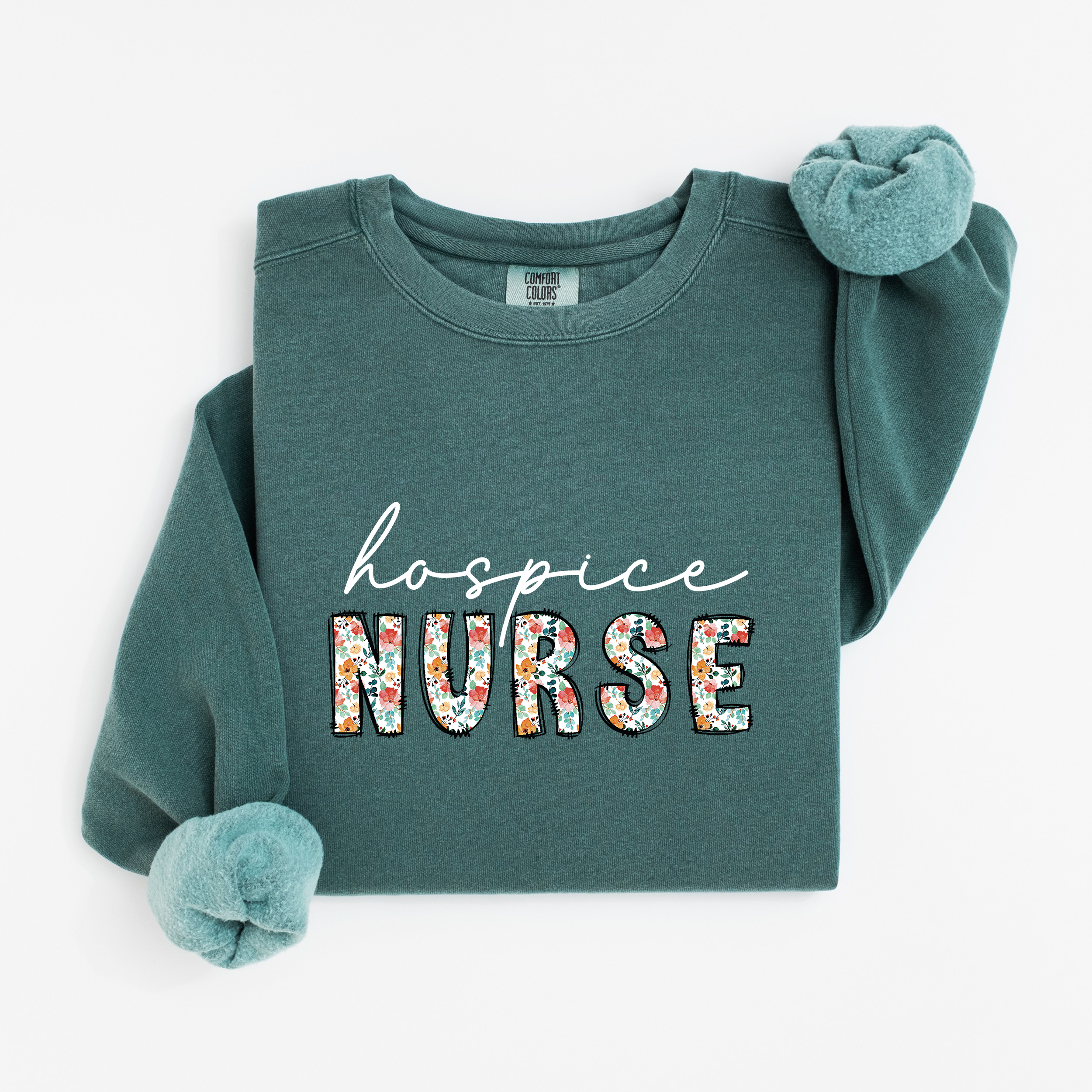 Hospice Nurse Floral Sweatshirt