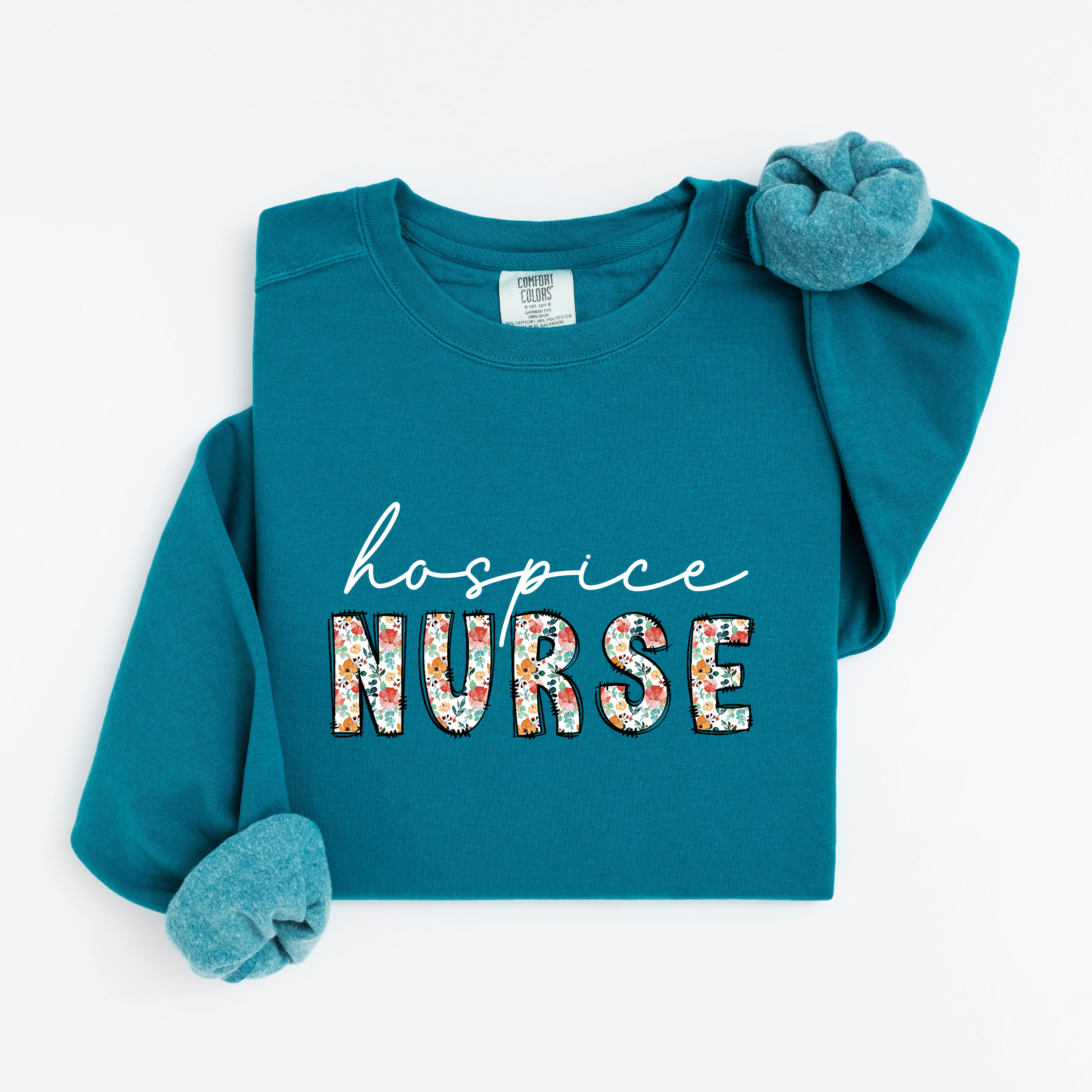 Hospice Nurse Floral Sweatshirt