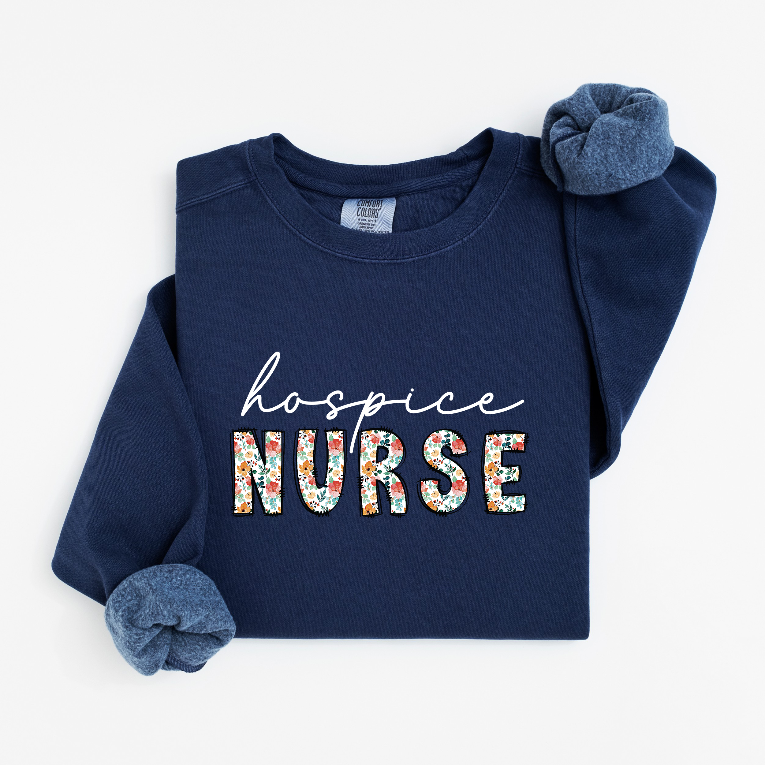 Hospice Nurse Floral Sweatshirt