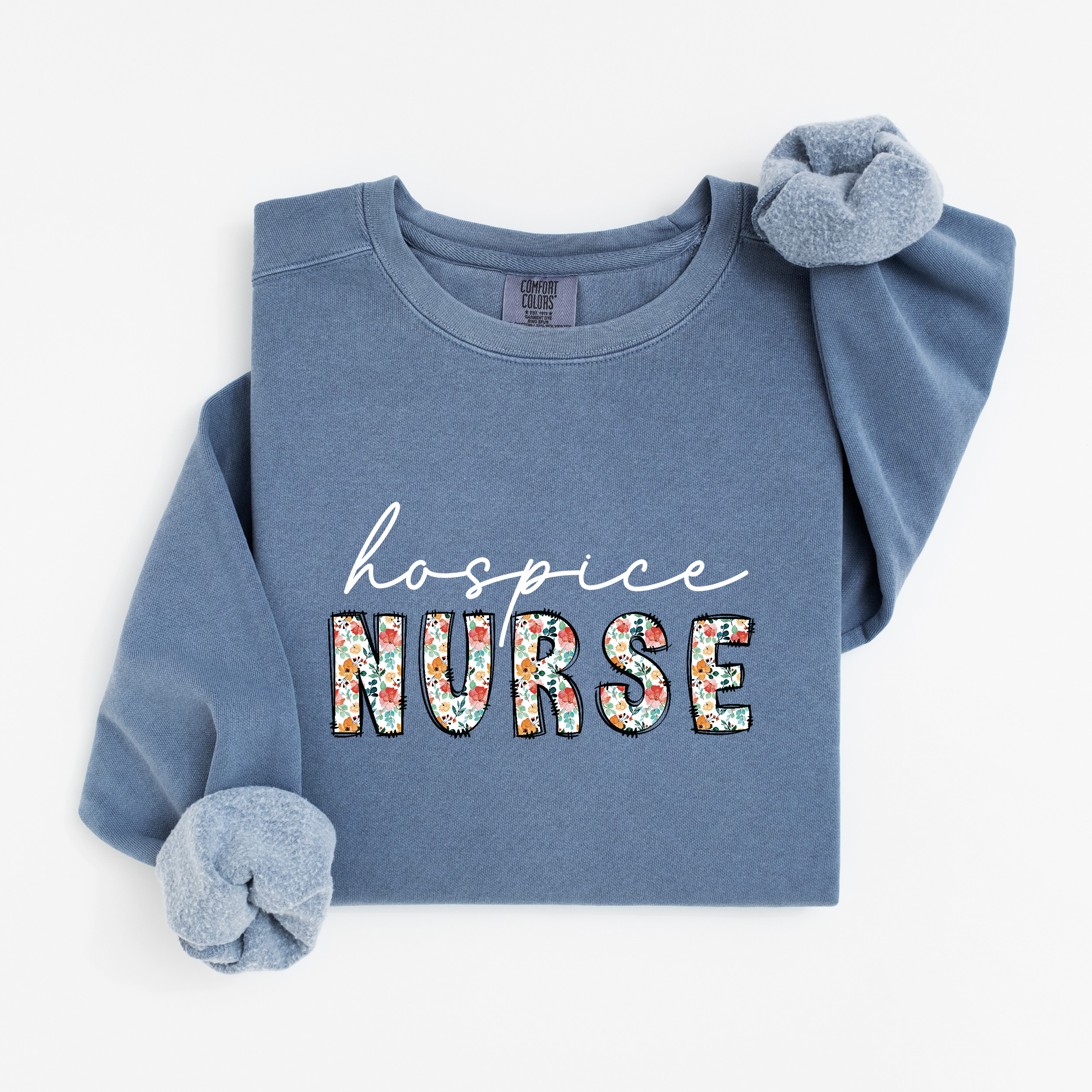 Hospice Nurse Floral Sweatshirt