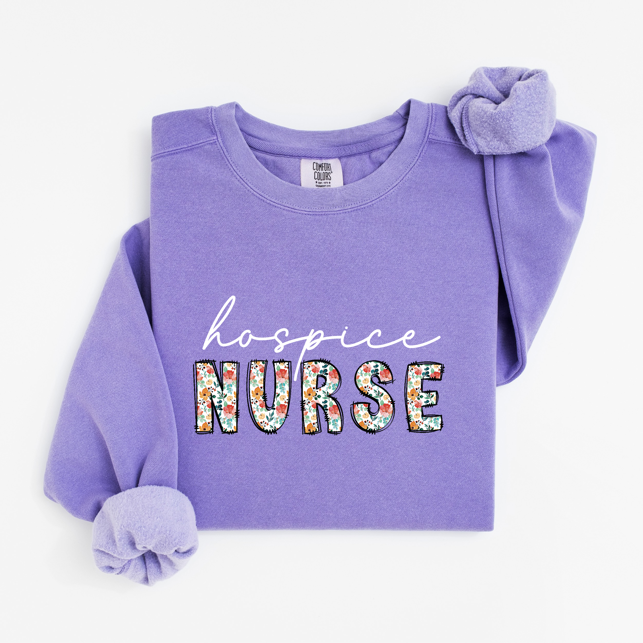 Hospice Nurse Floral Sweatshirt