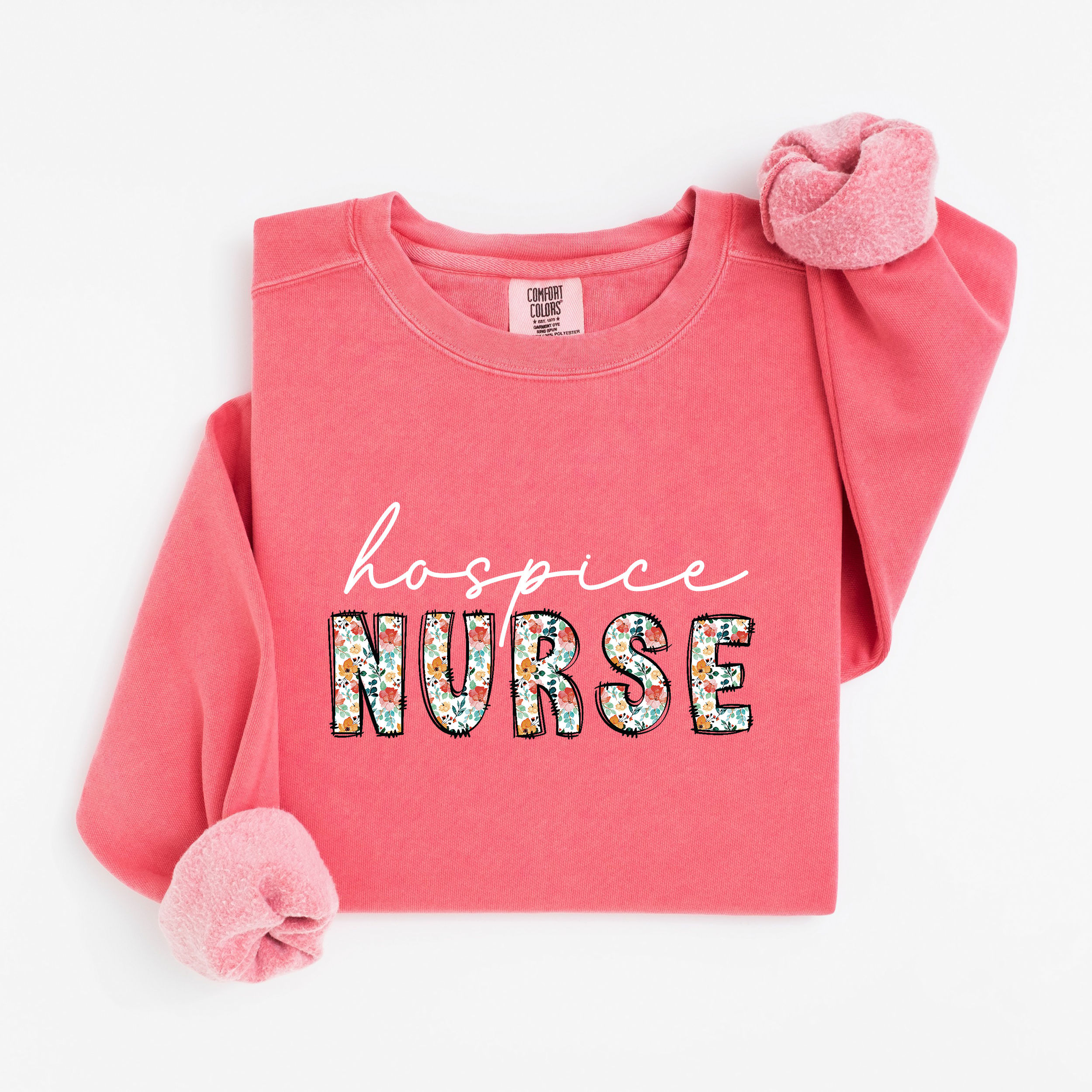 Hospice Nurse Floral Sweatshirt