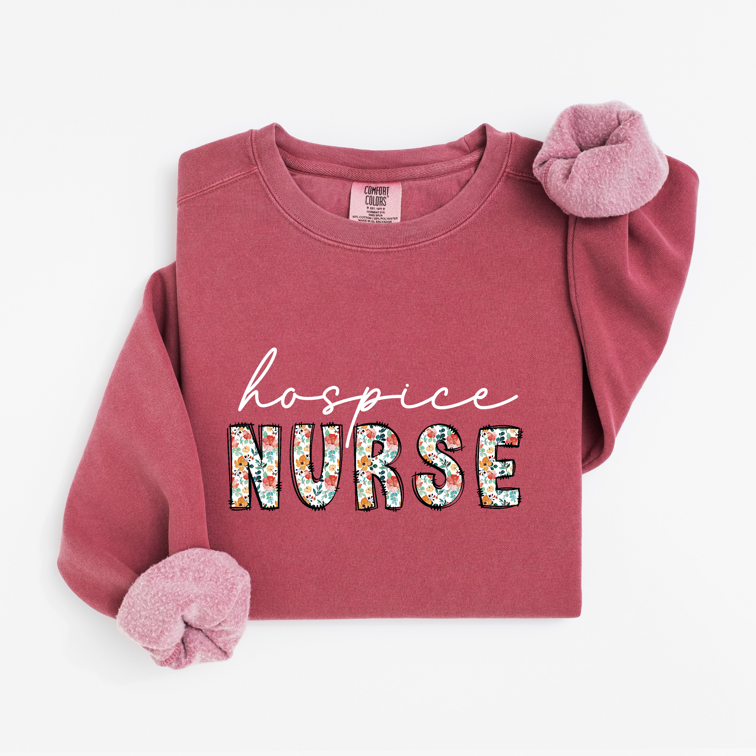 Hospice Nurse Floral Sweatshirt