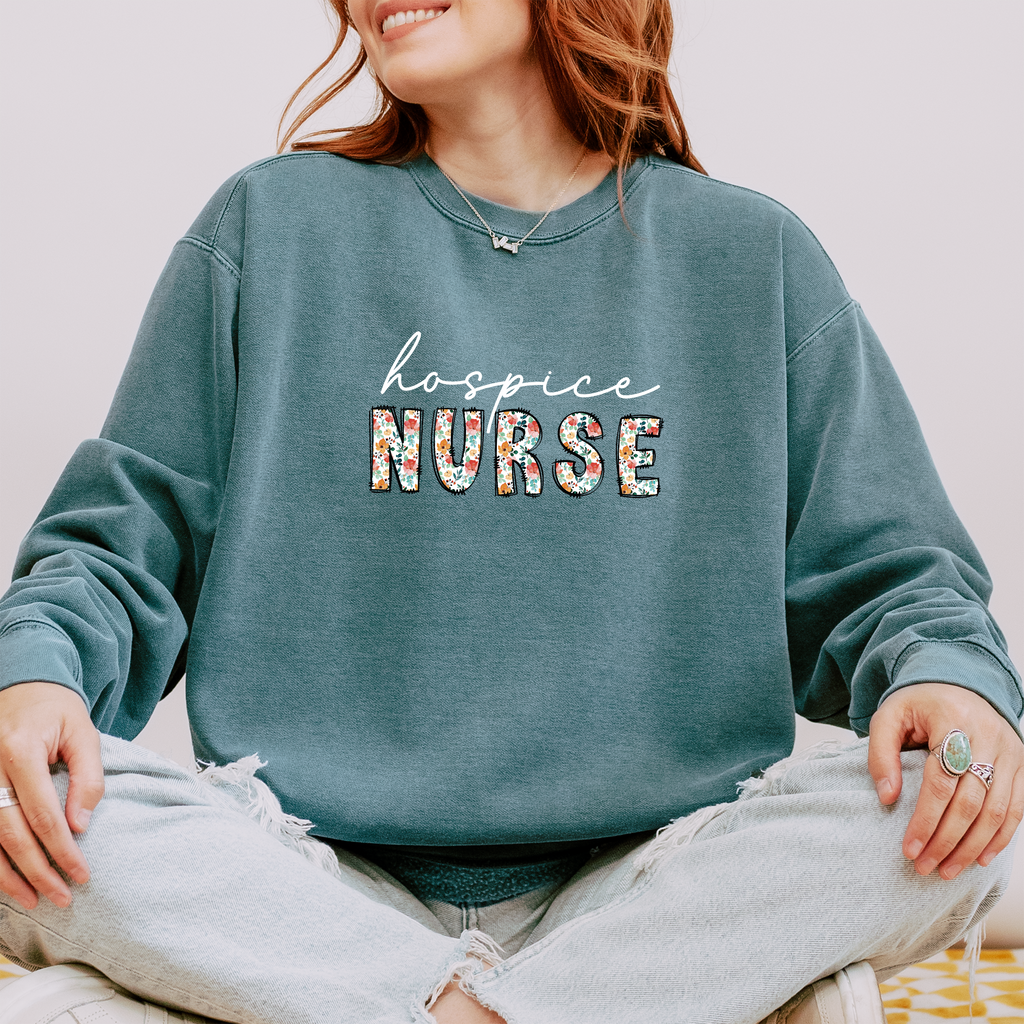 Hospice Nurse Floral Sweatshirt