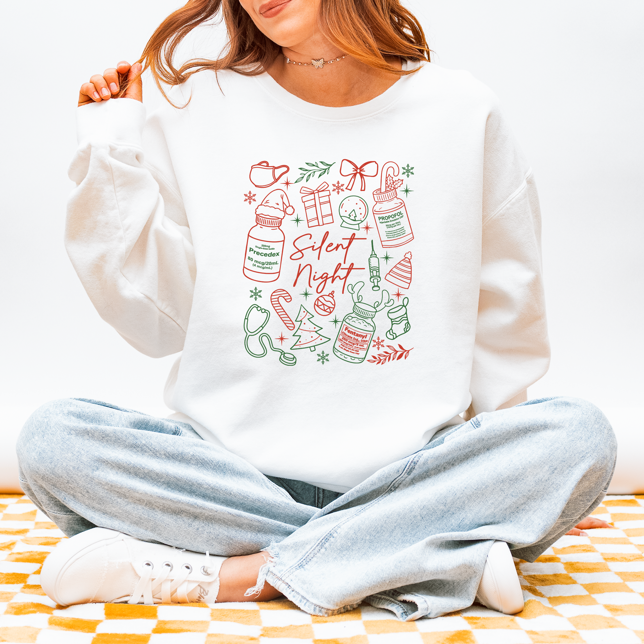 Silent Night Nurse Christmas Sweatshirt